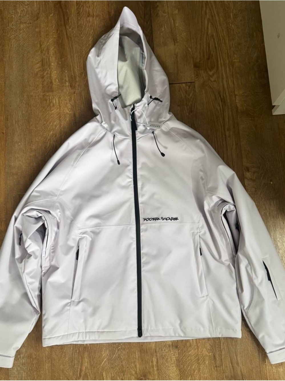 Unisex White Hooded Waterproof Jacket